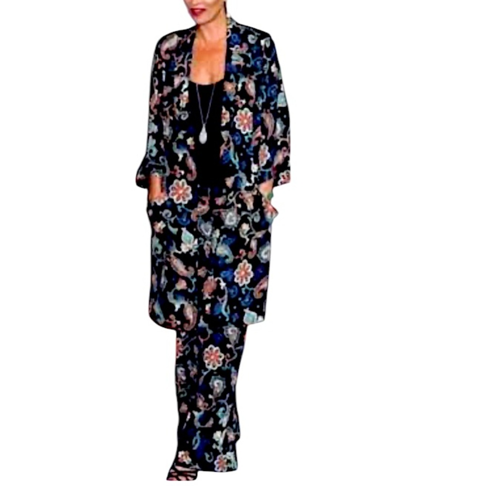 NWOT Kate Miss Tunic 💯 Silk Paisley Multi Color Duster Size 6